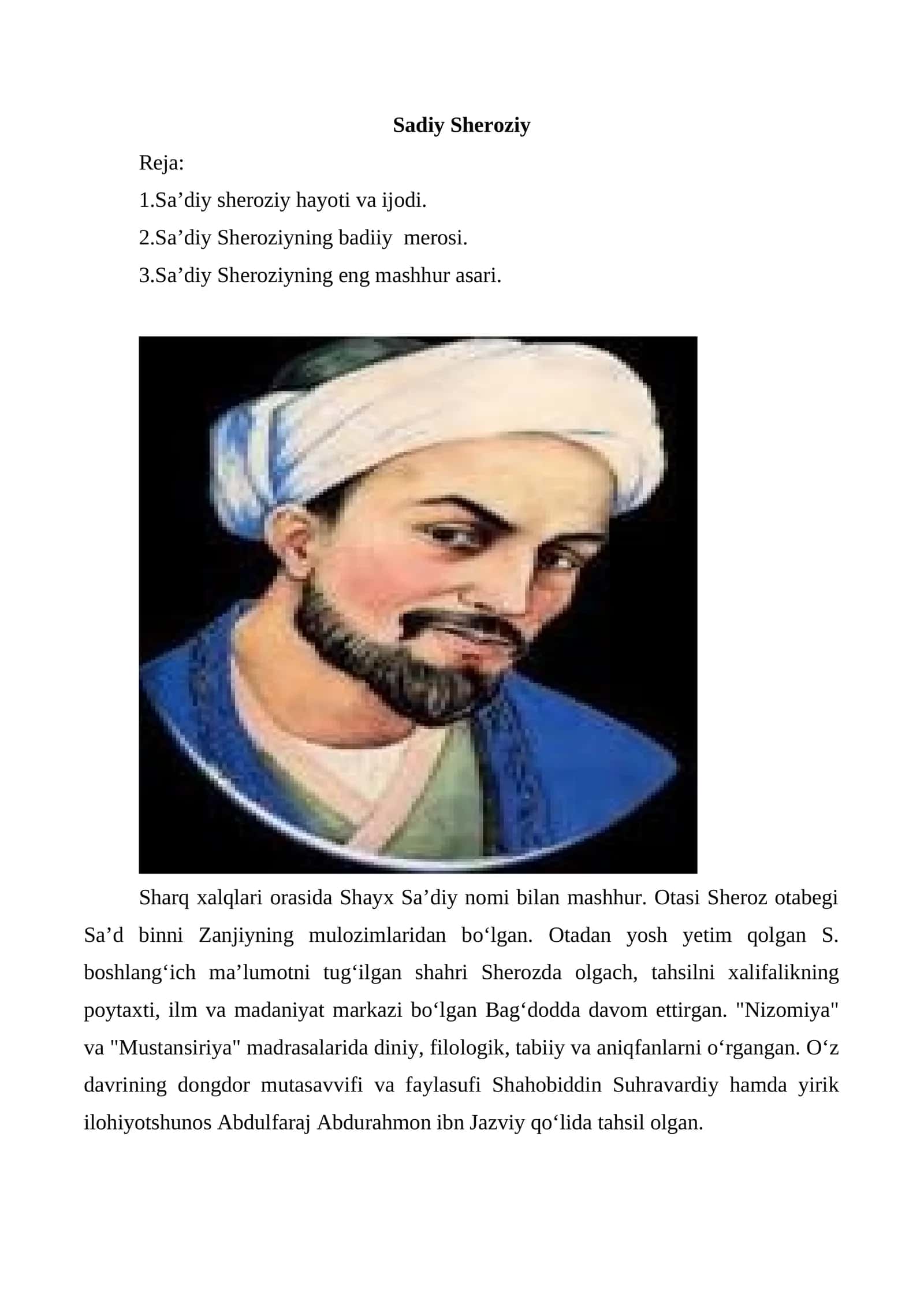 Sa'diy Sheroziy 1