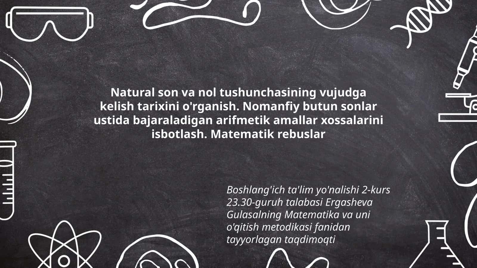 Matematika va uni o'qitish metodikasi 1