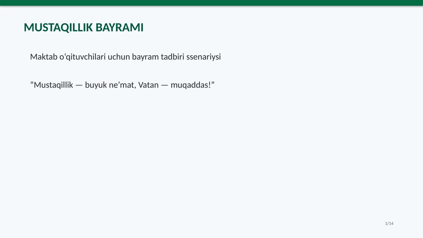 Mustaqillik Bayram senariysi 1