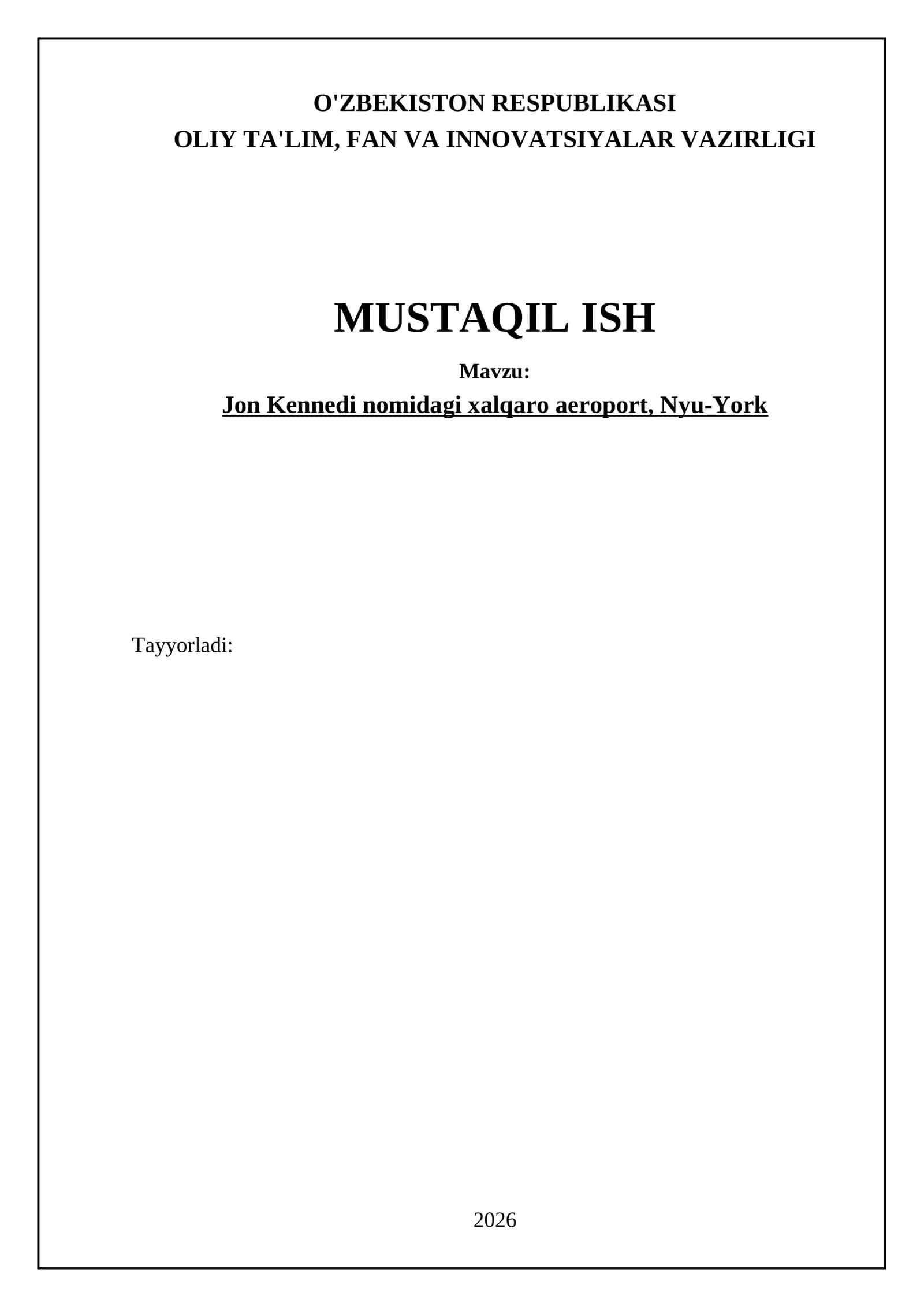 Jon Kennedi nomidagi xalqaro aeroport, Nyu-York 1