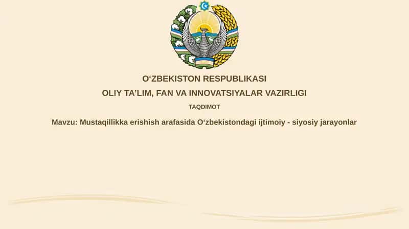 Mustaqillikga erishish jarayonlar Oʻzbekistonda 1
