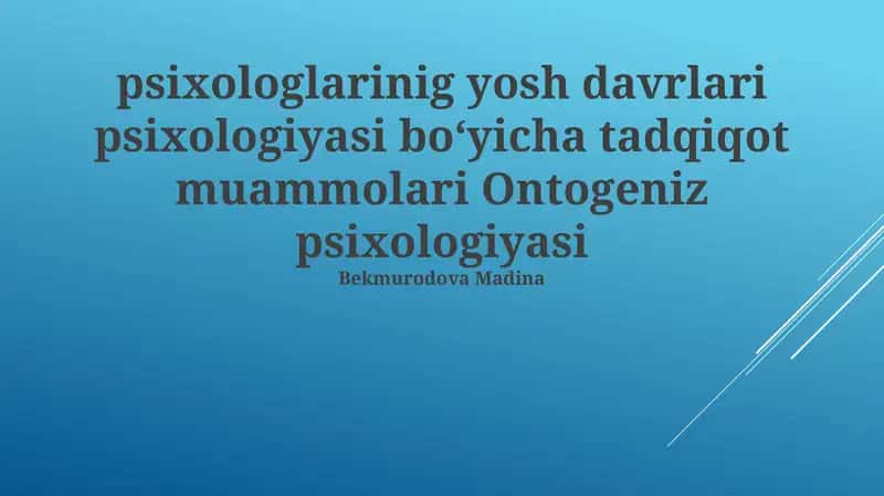 Ontogenetik Psixologiyasi 1