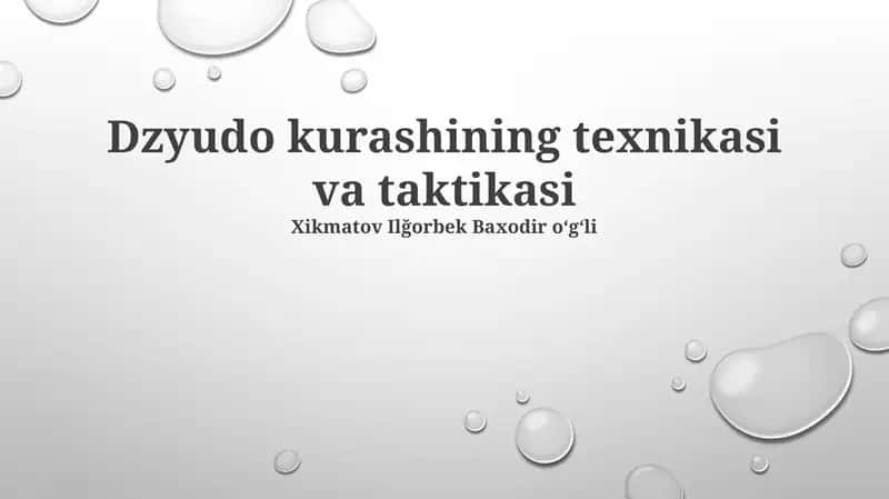 Dzyudo kurashining texnikasi va taktikasi 1