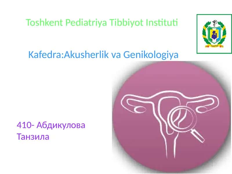 HOMILADORLIK DIAGNOSTIKASI 1