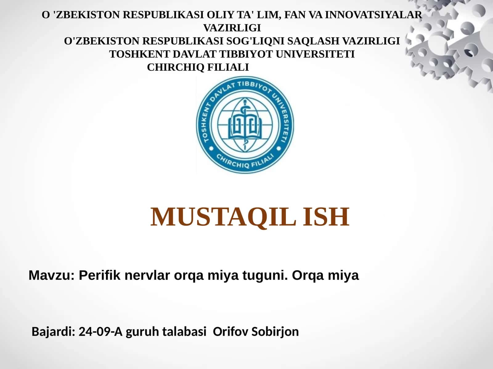Orqa miya nervlar orqa miya tuguni 1