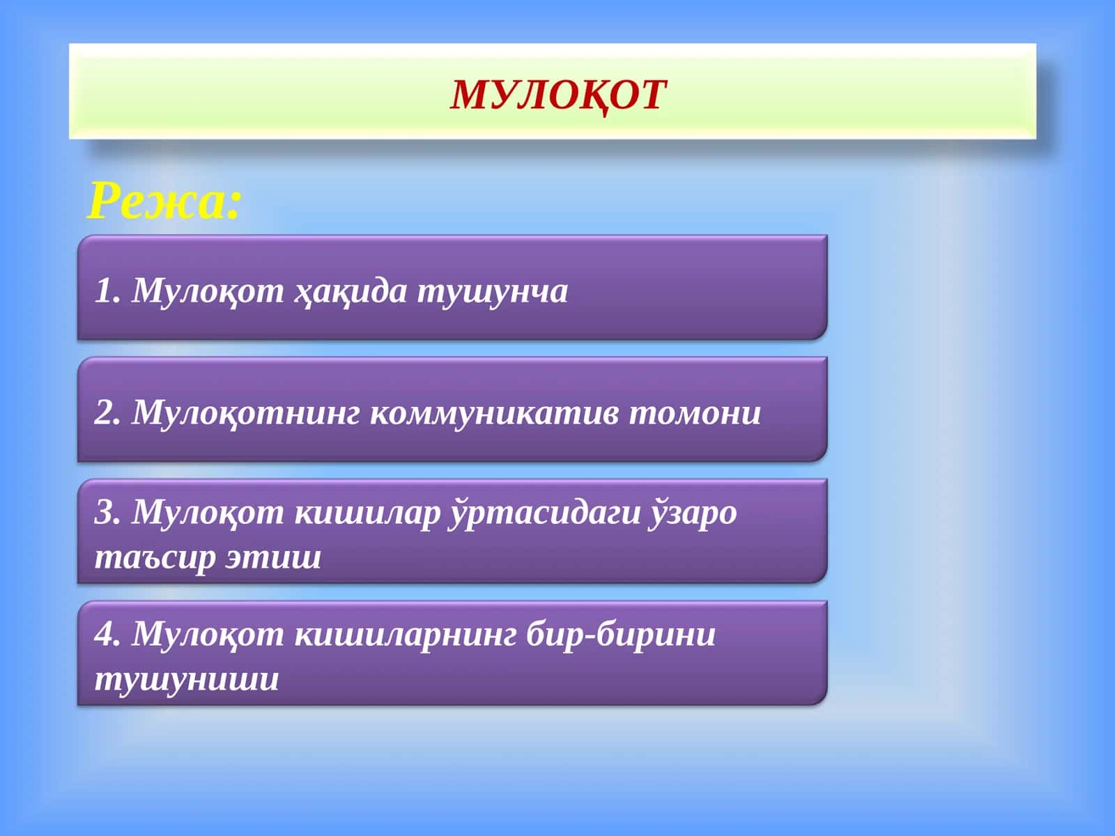 Мулоқот 1