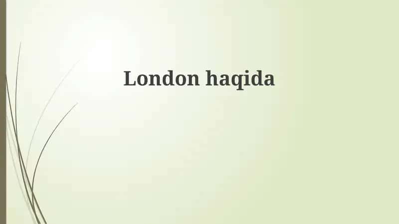 London: A Historical Overview 1