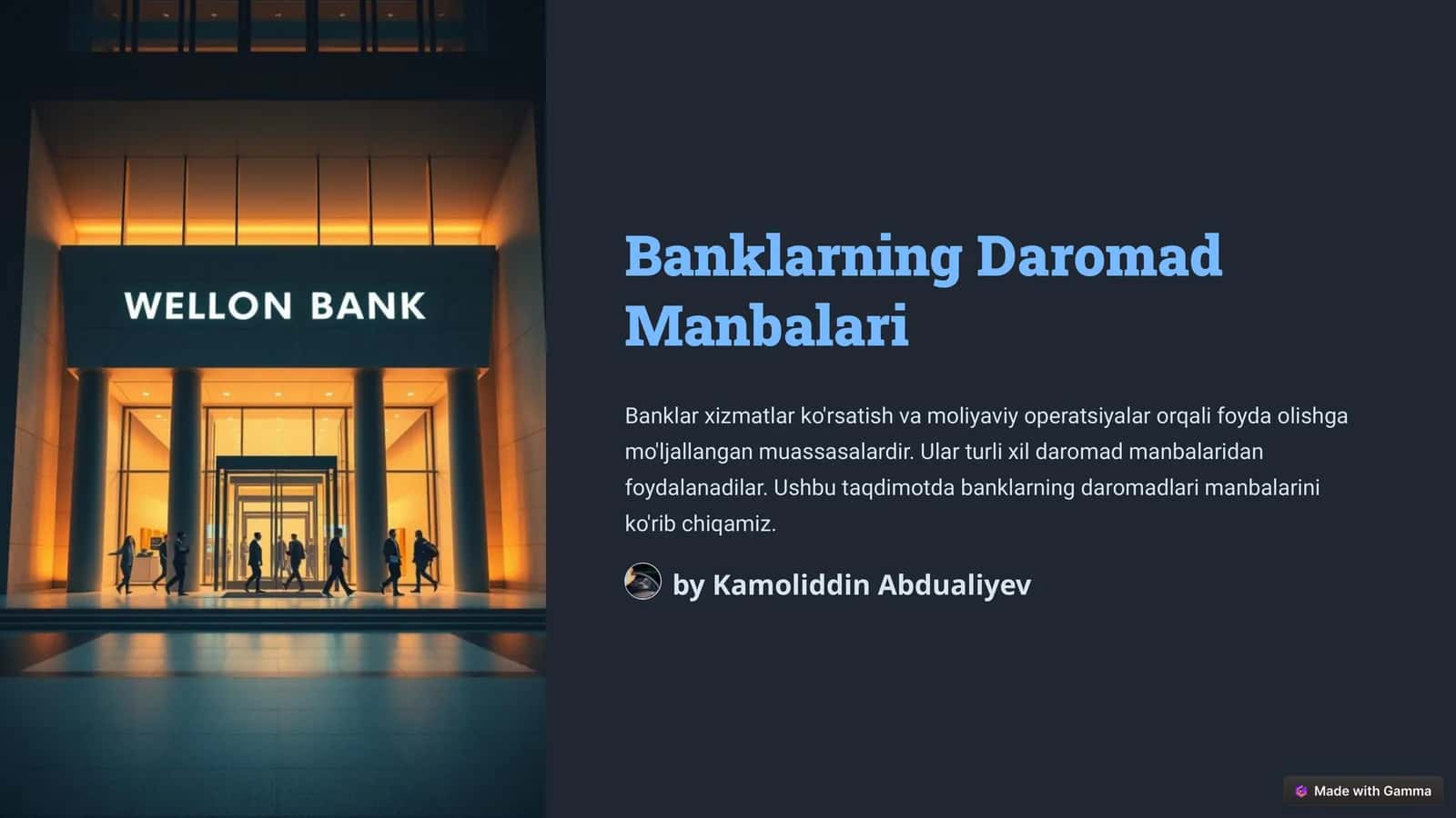 Banklarning Daromad Manbalari 1