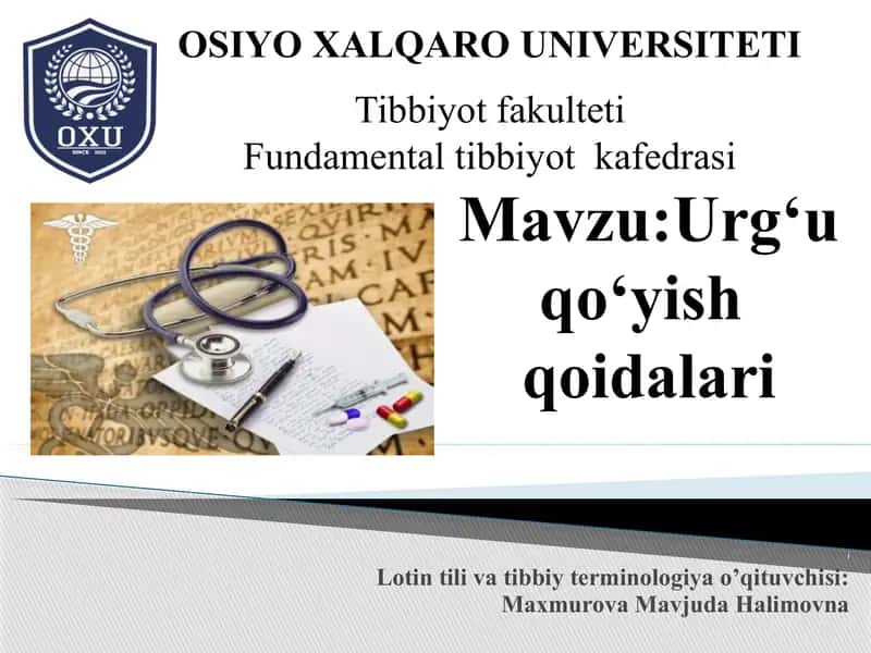 Lotin tilida tibbiy terminologiya o'qituvchisi 1