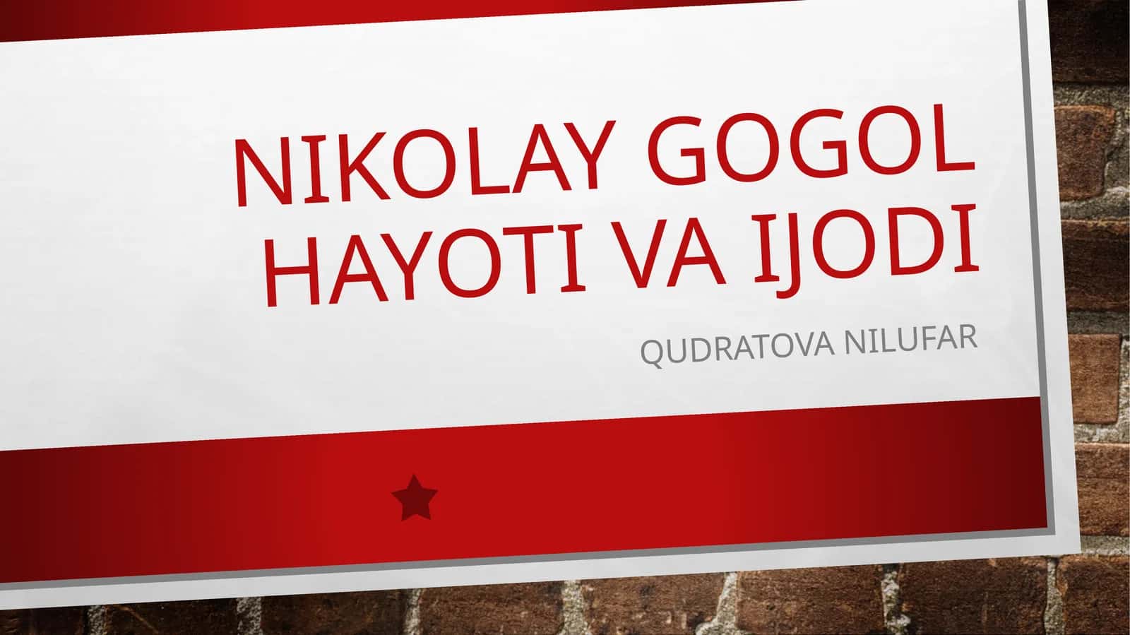 Nikolay Gogol hayot va ijodi 1