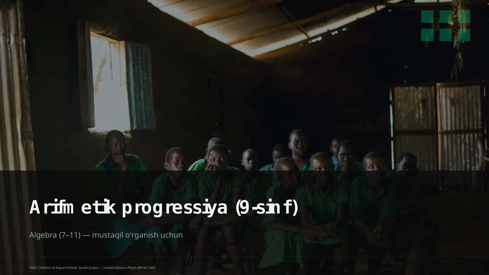 Arifmetik progressiya (9-sinf) 1