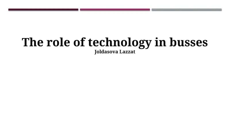 The Future of Bus Technology 1