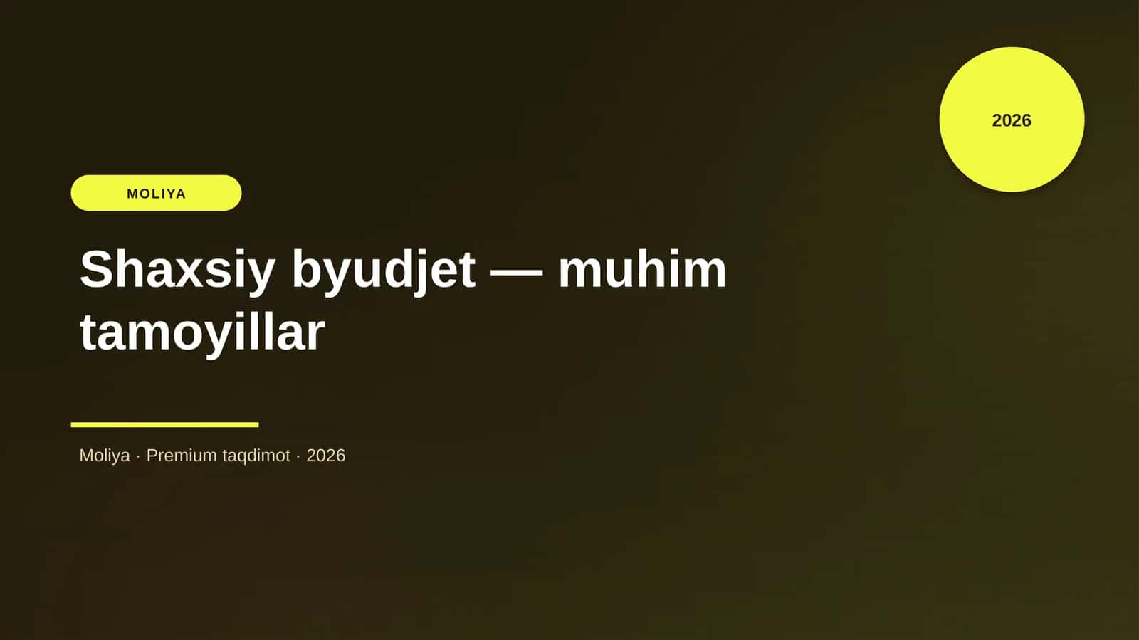 Shaxsiy byudjet — muhim tamoyillar 1