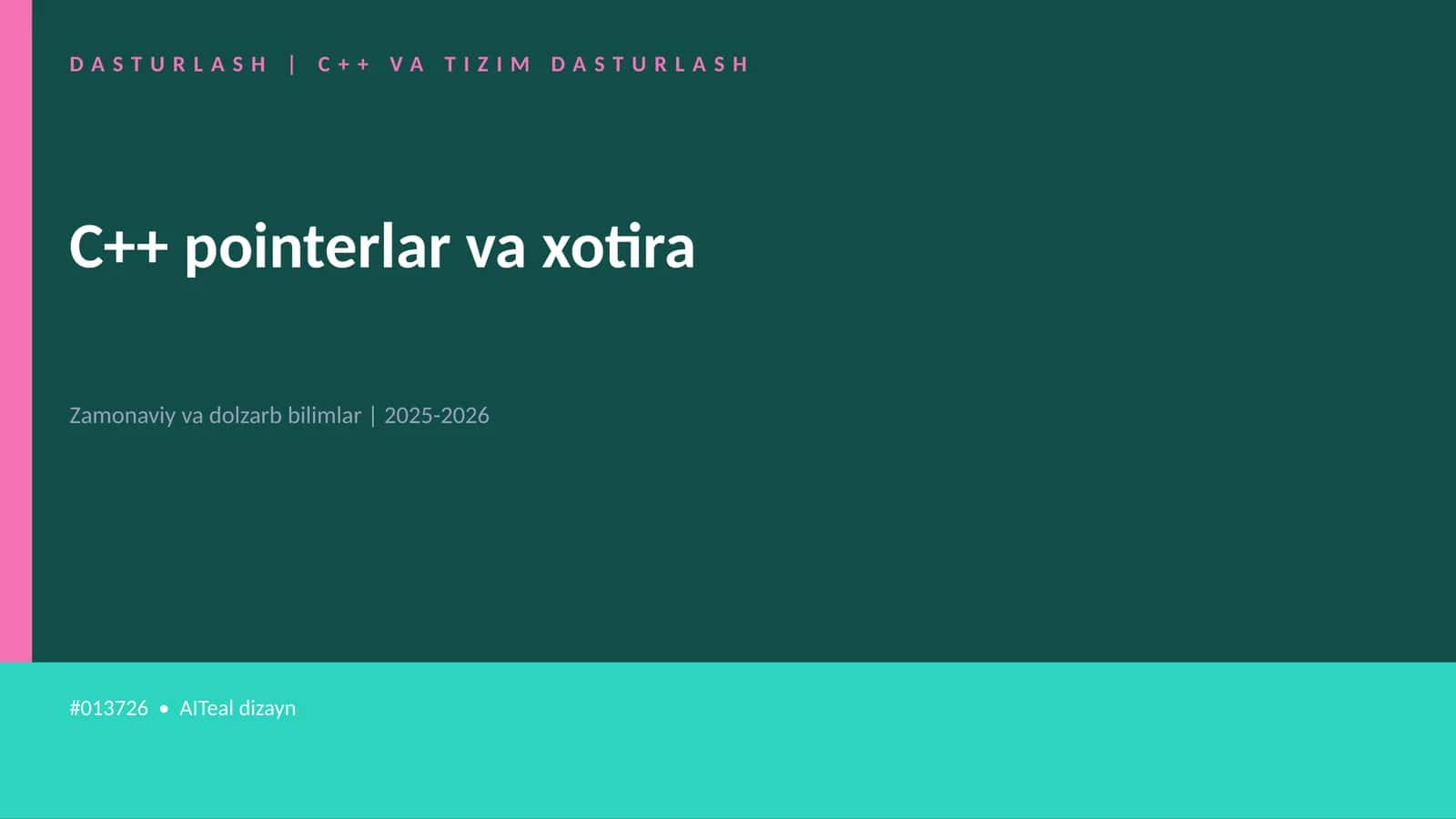 C++ VA TIZIM DASTURLASH 1