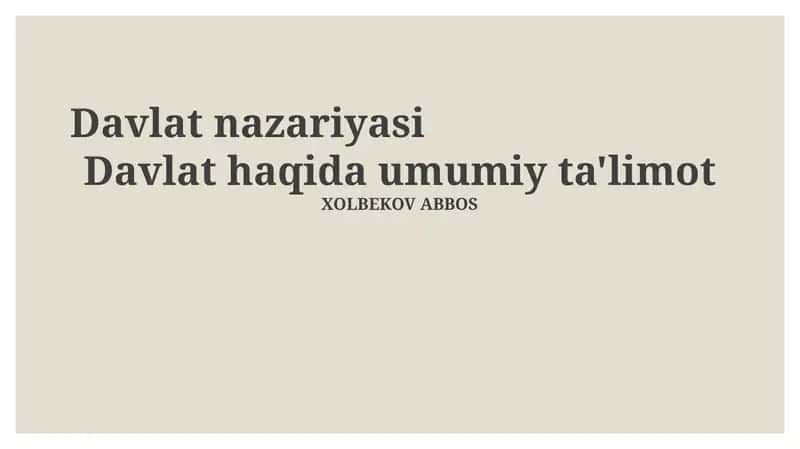 Davlat nazariyasi 1