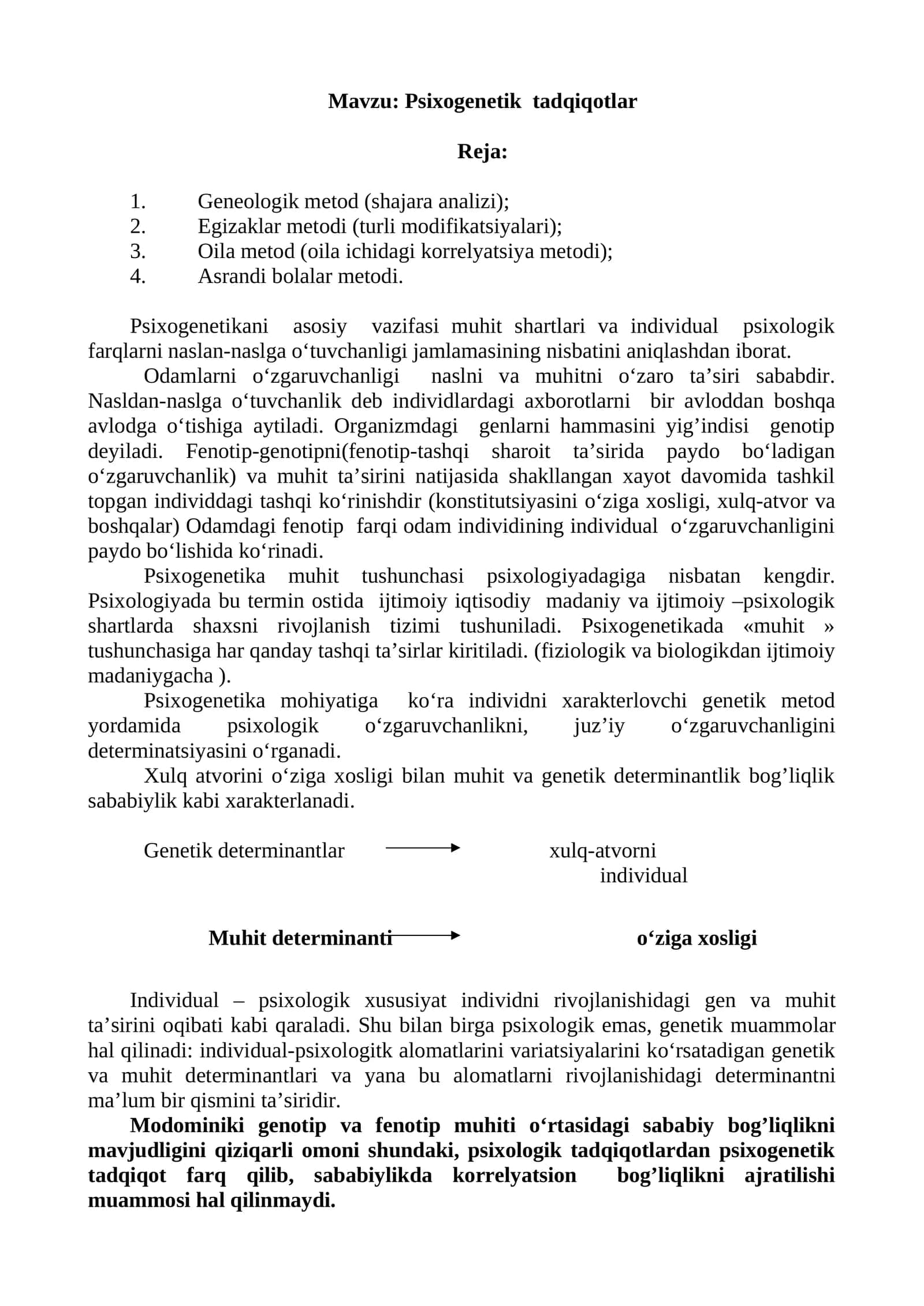 Psixоgenetik tadqiqоtlar 1