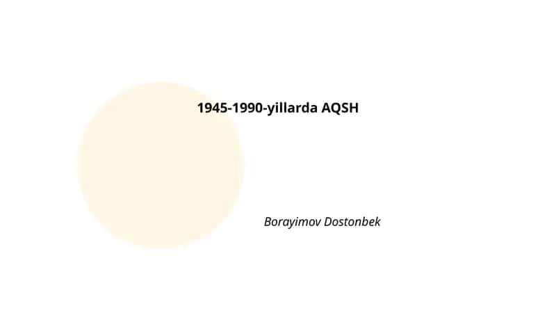 AQSHda Sovuq urush 1