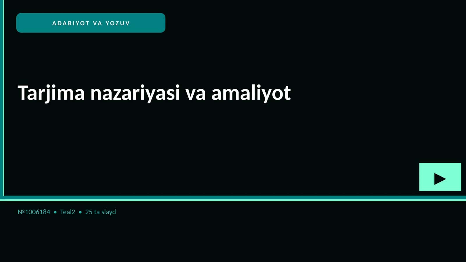 Tarjima nazariyasi va amaliyot 1