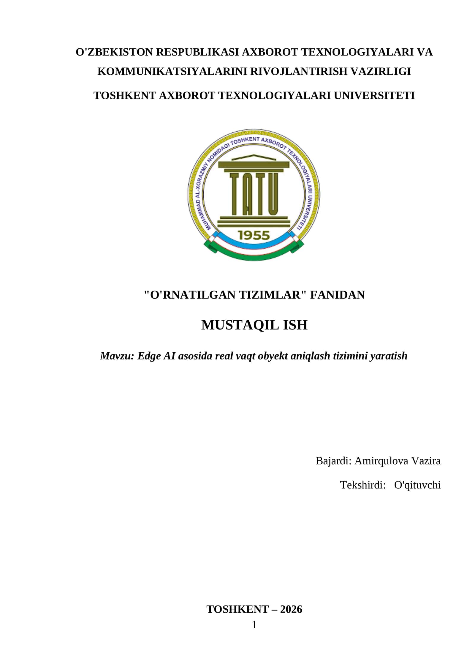 Edge AI asosida real vaqt obyekt aniqlash tizimini yaratish 1