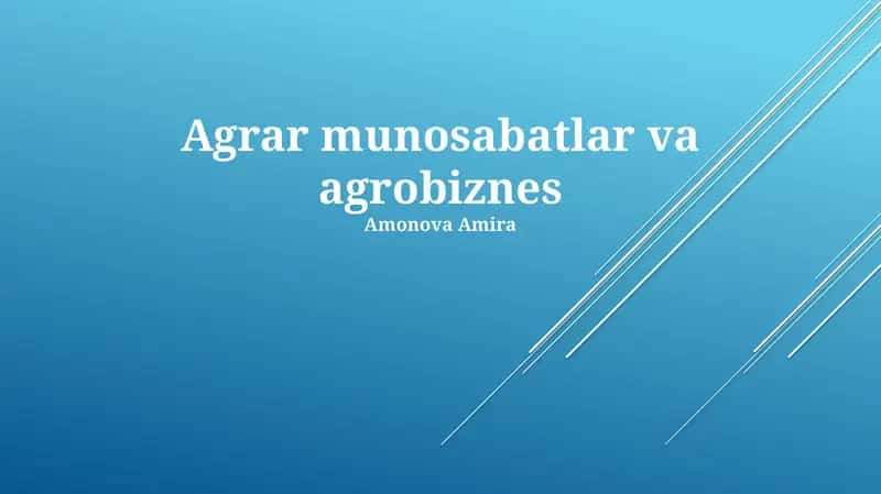 Agrar munosabatlar va agrobiznes 1