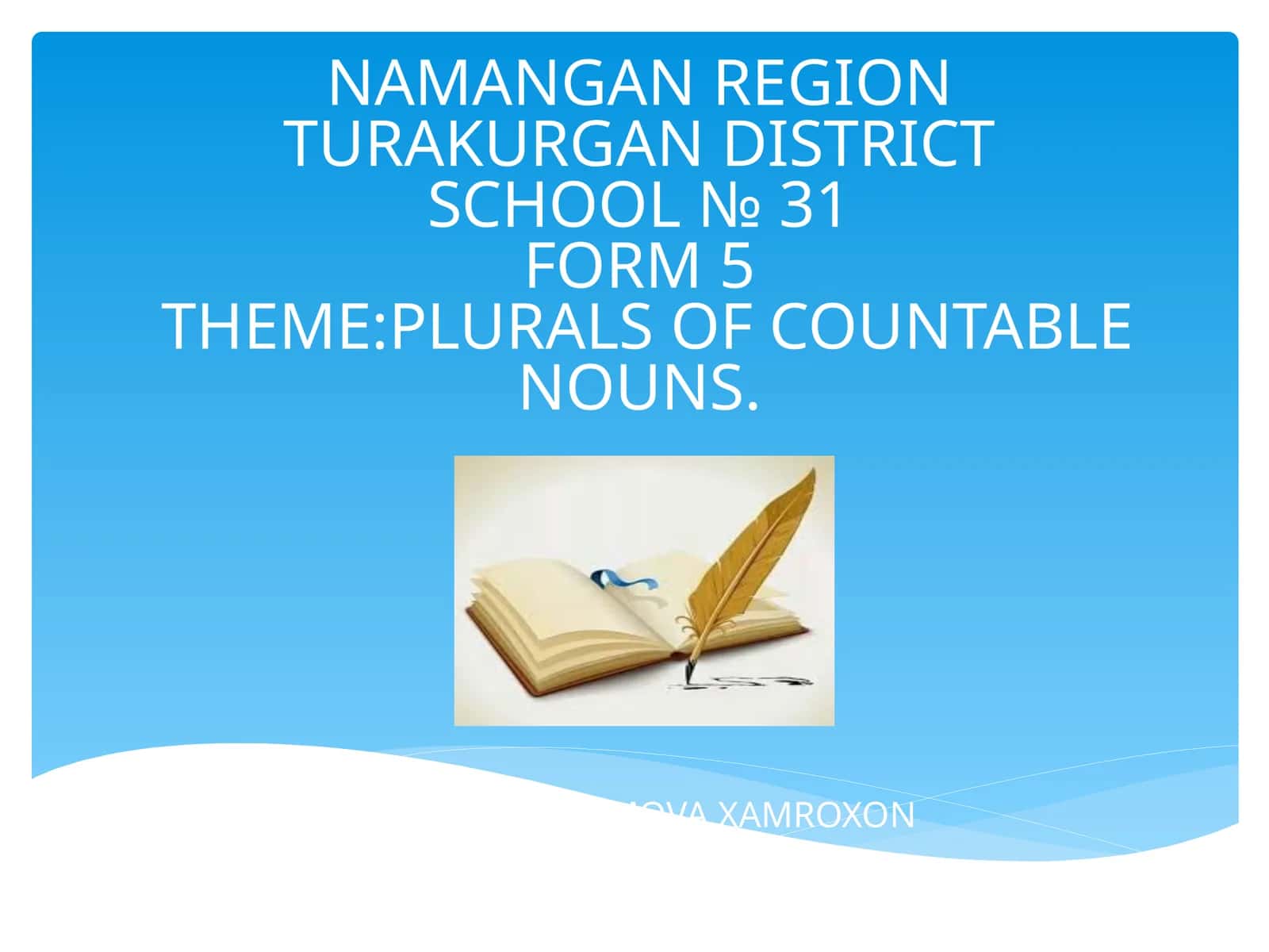 PLURALS OF COUNTABLE NOUNS 1