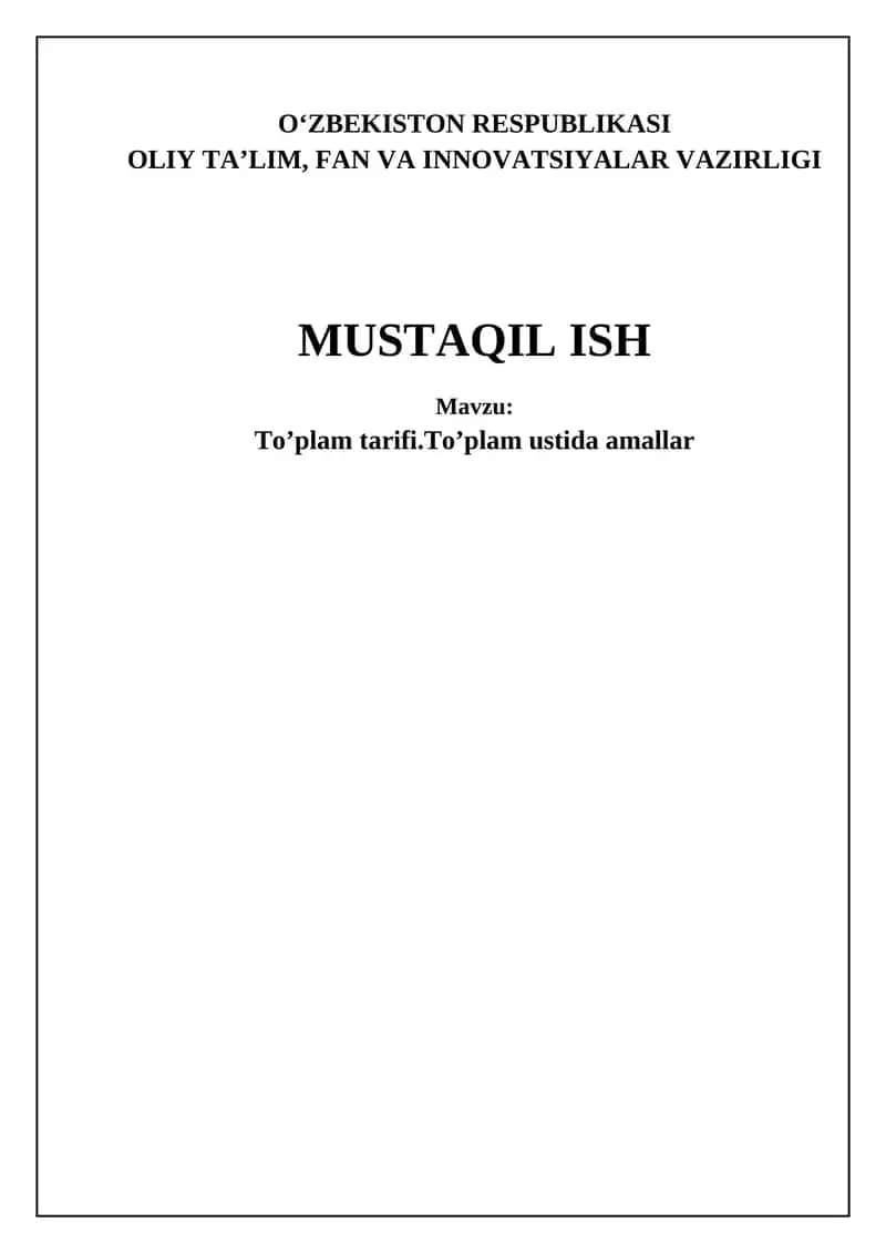 To'plam tushunchasi va belgilash usullari 1