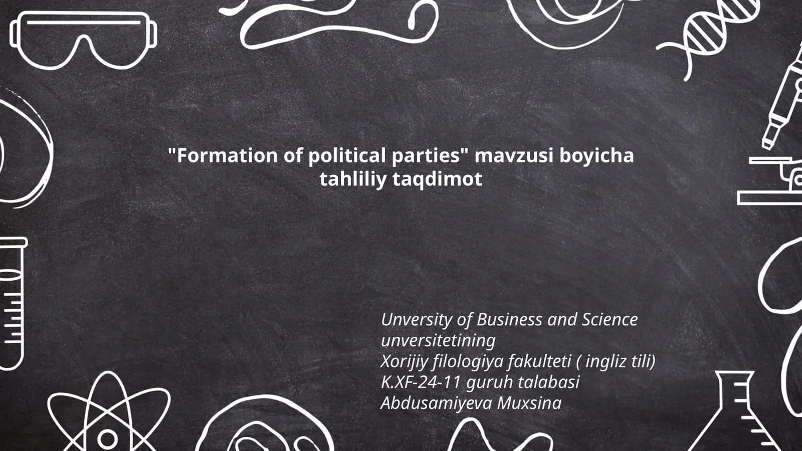 Formation of political parties 1