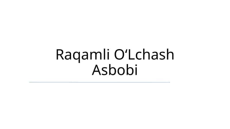 Raqamli OʻLchash Asbobi 1