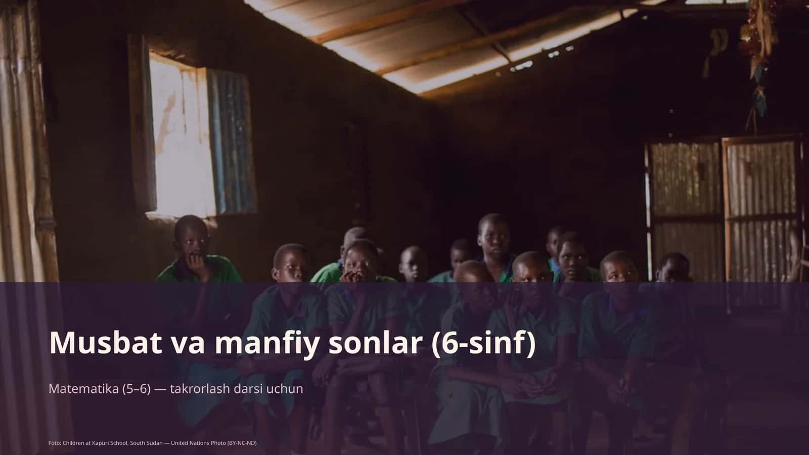 Musbat va manfiy sonlar (6-sinf) 1