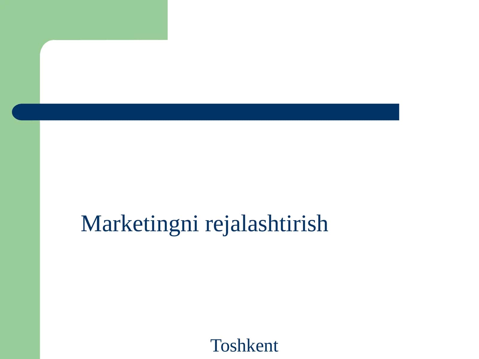 Marketingni rejalashtirish 1