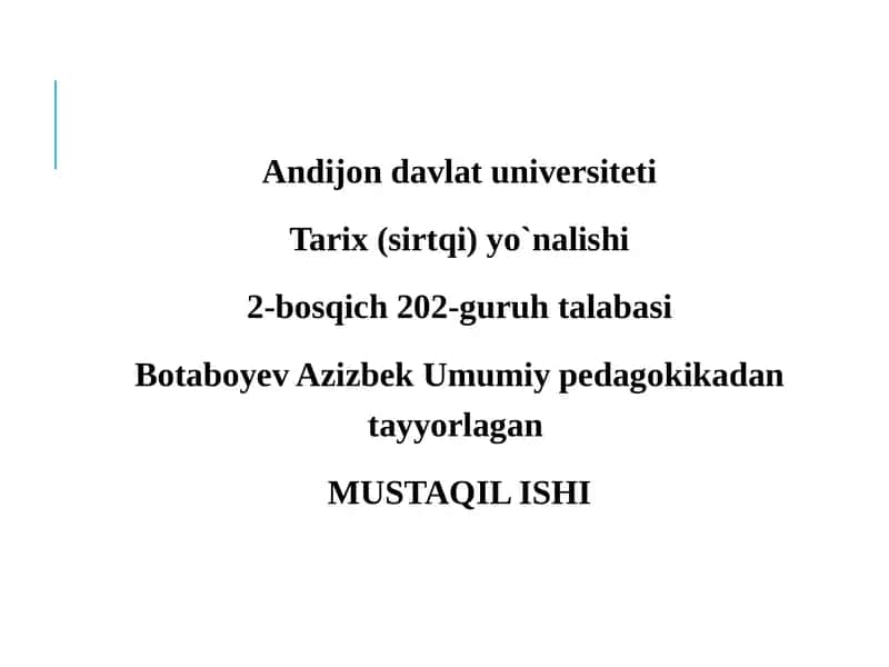 Ta’lim Metodlari va Vositalari Tahlili 1