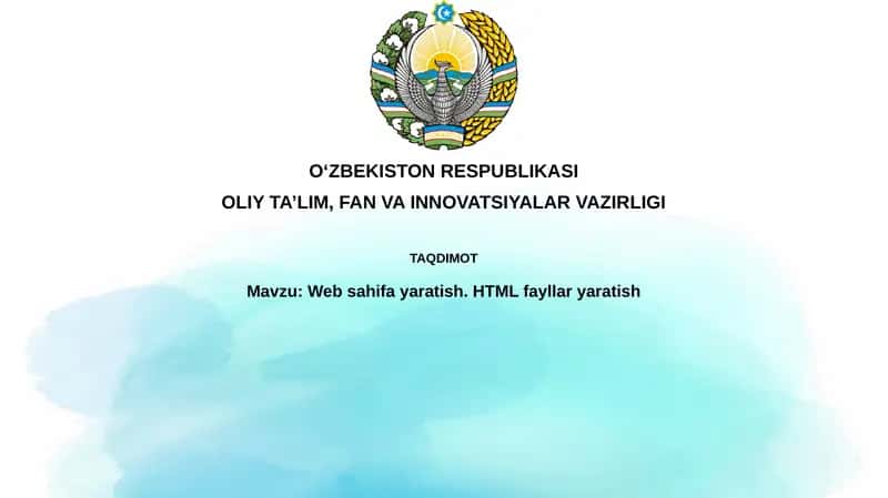 HTML fayllari yaratish 1