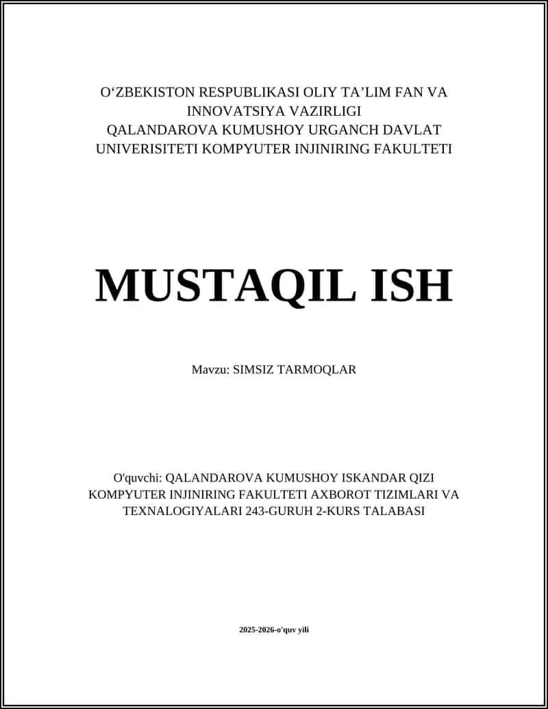 Simsiz tarmoqlar 1