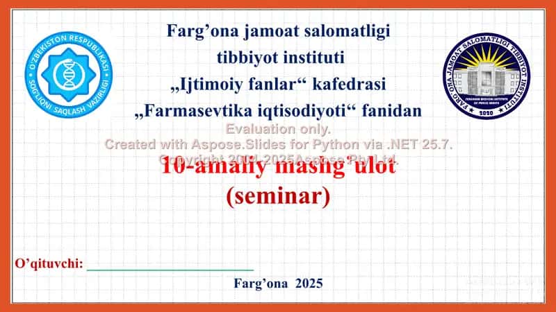 Moliya-xo’jalik faoliyatining hisob asoslari (4 soat). Taqdimot 26 bet. 1