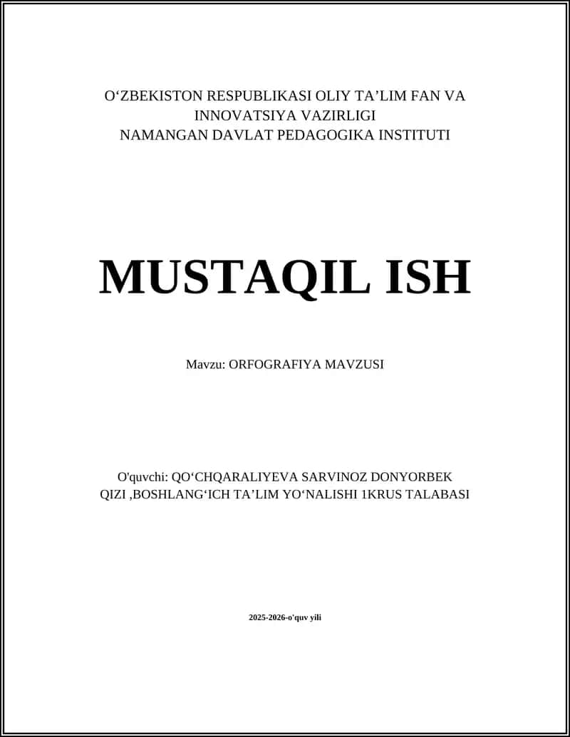 ORFOGRAFIYA MAVZUSI 1