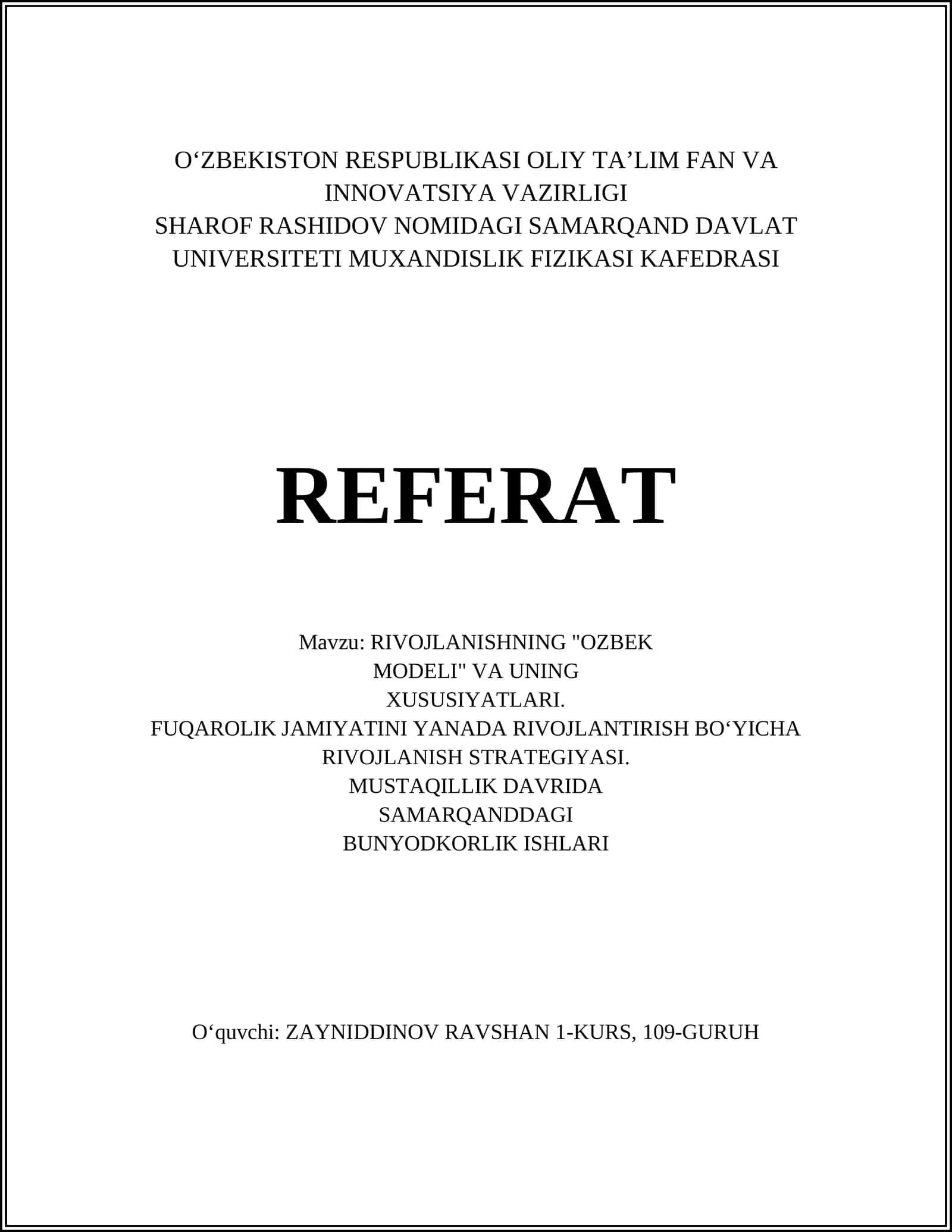 O'zbek Modelida Ijtimoiy Barqarorlik 1