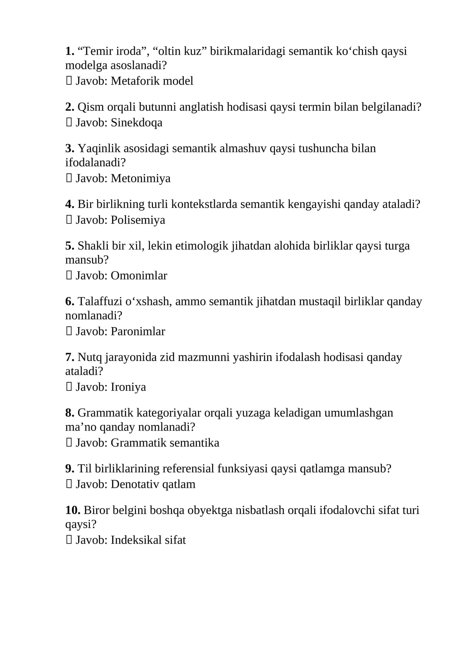Metonimiya va metonimiya turlari 1