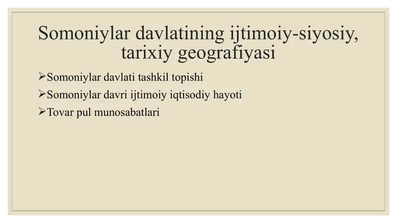 Somoniylardavlatining ijtimoiy-siyosiy, tarixiy geografiyasi 1