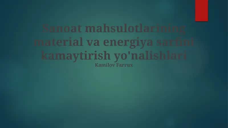Innovatsion Yechimlar va Texnologiyalar 1