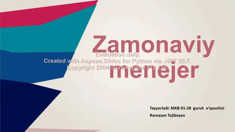 Zamonaviy menejer 1