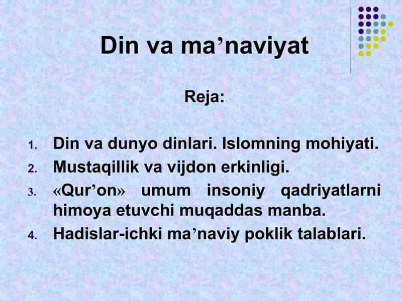 Din va manaviyat 1