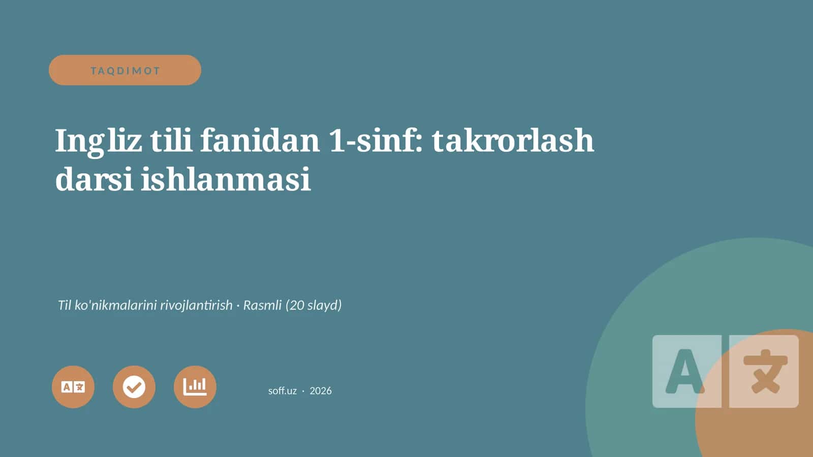 Ingliz tili fanidan 1-sinf: takrorlash darsi ishlanmasi 1