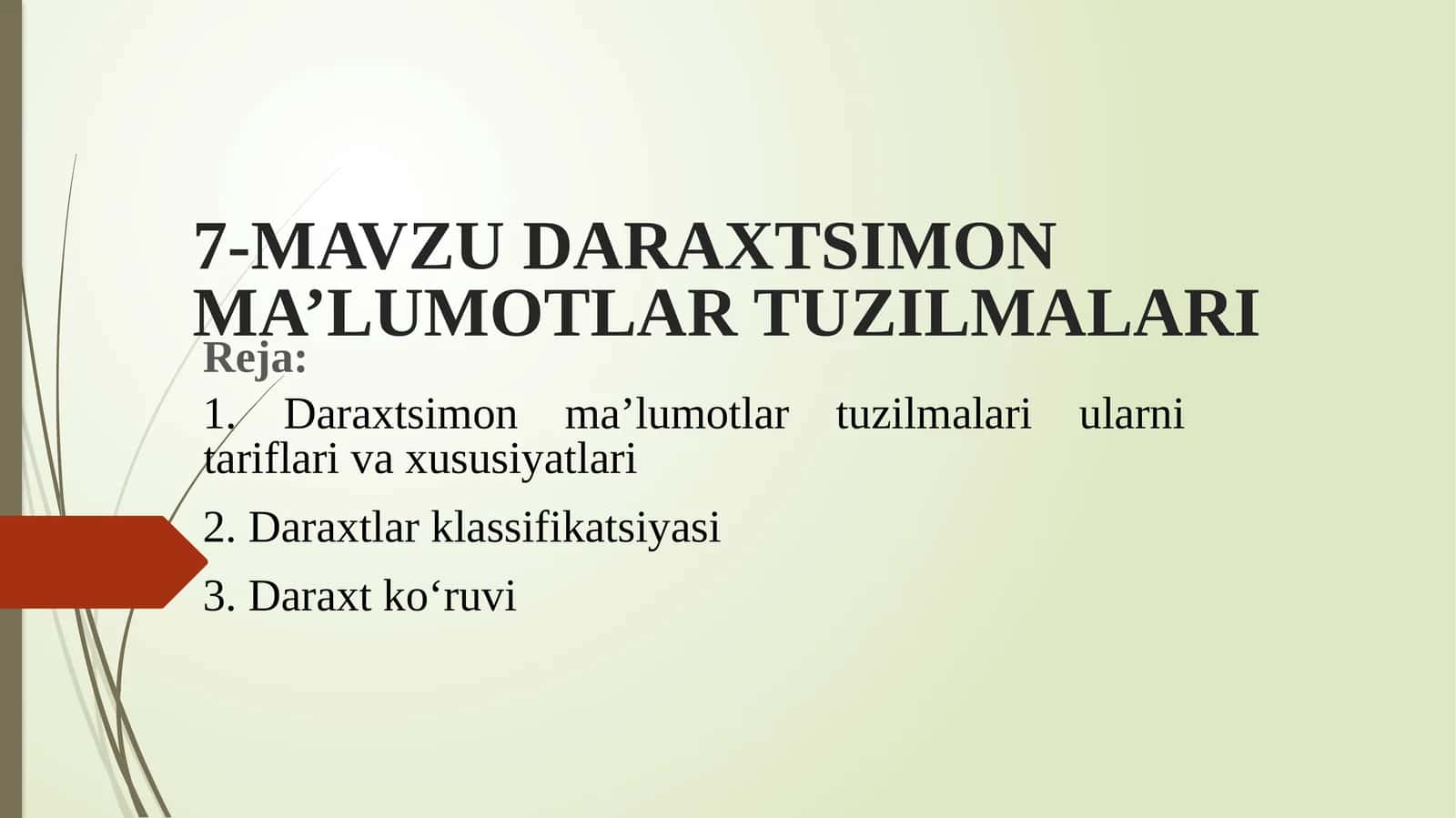 Daraxtsimon ma’lumotlar tuzilmalari 1