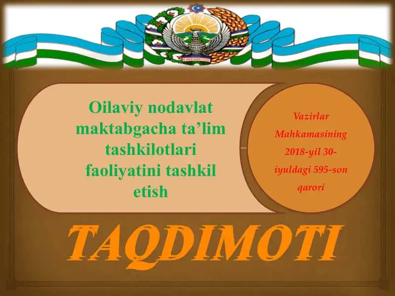 Oilaviy nodavlat maktabgacha ta’lim tashkilotlari to‘g‘risida 1