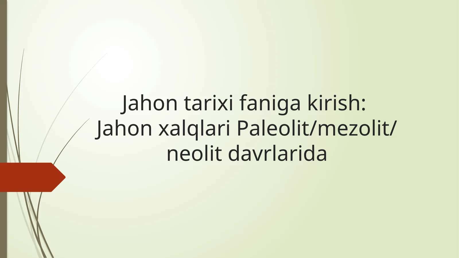 Jahon xalqlari Paleolit,ezolit,neolit davrlarida 1