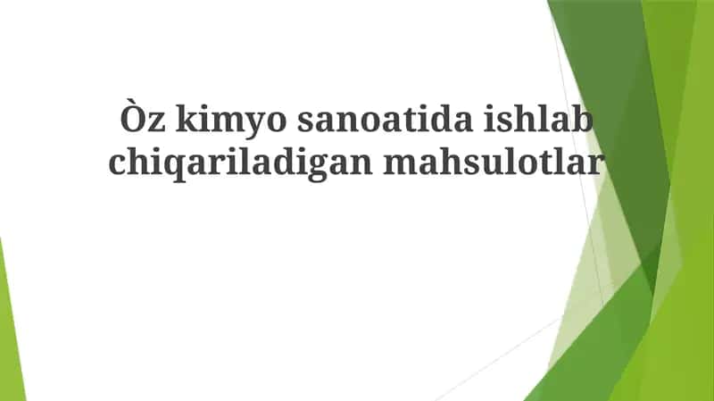 Nozik kimyoviy moddalar 1
