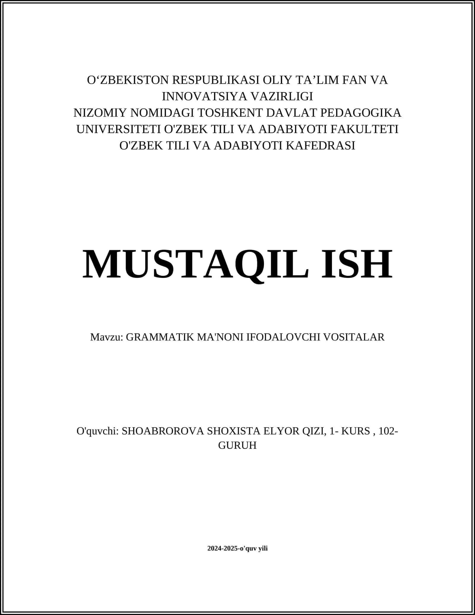 GRAMMATIK MA'NONI IFODALOVCHI VOSITALAR 1