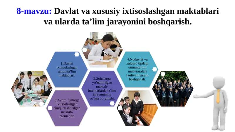 Davlat va xususiy ixtisoslashgan maktablari va ulardagi ta’lim jarayonini boshqarish 1