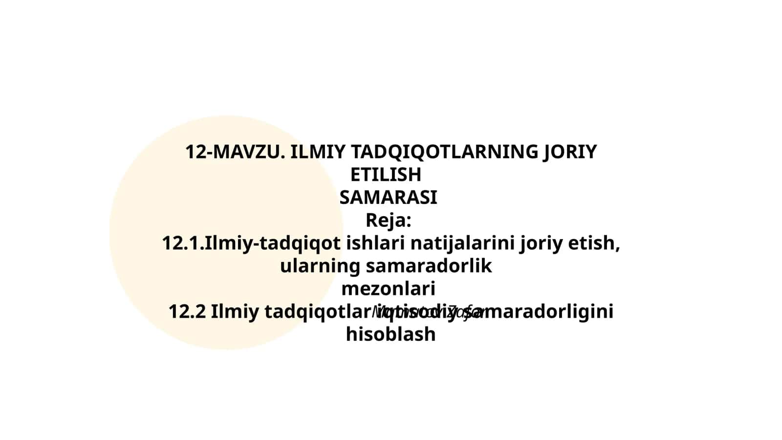 ILMIY TADQIQOTLARNING JORIY ETILISH SAMARASI 1