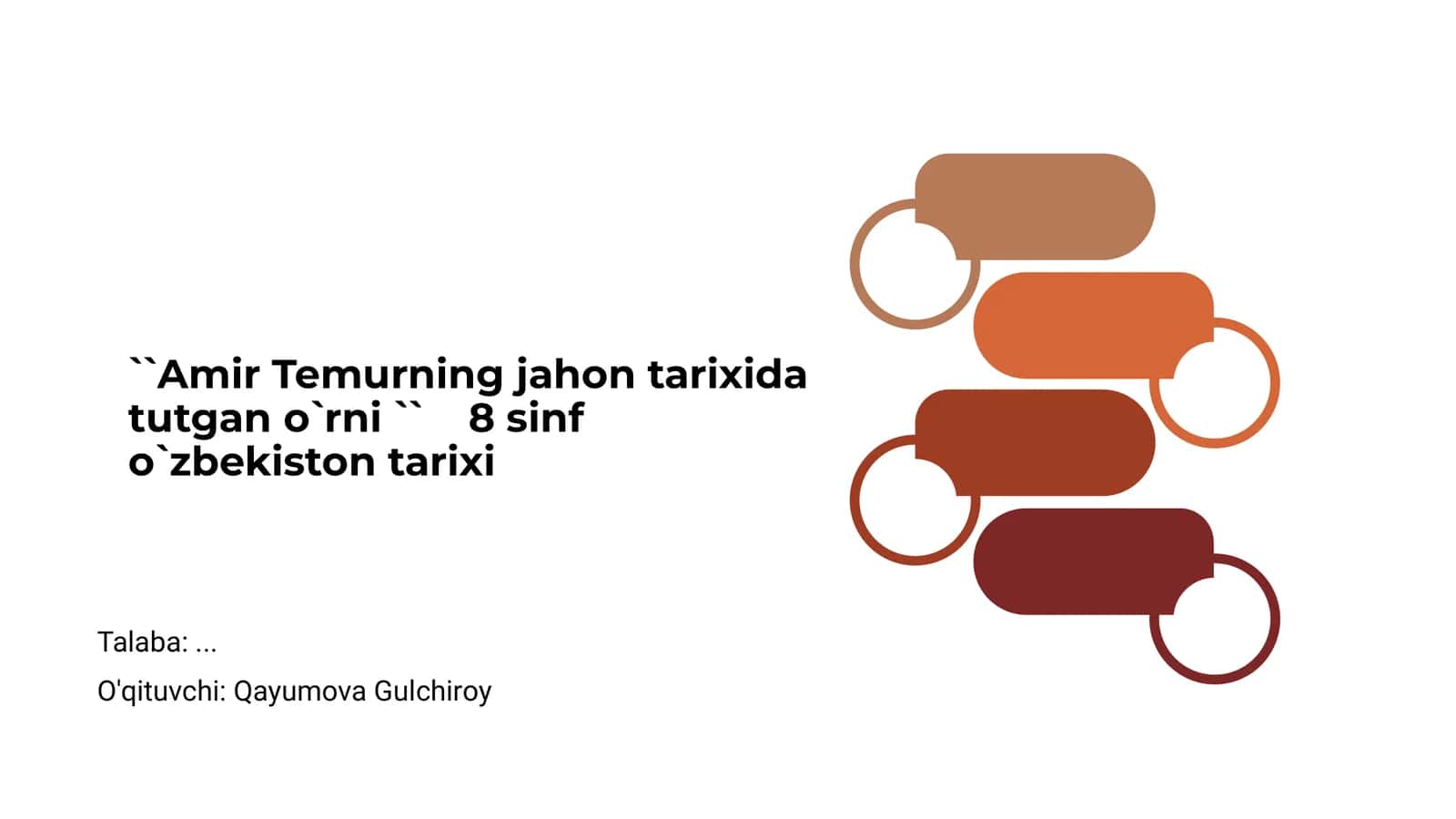Amir Temurning jahon tarixida tutgan o`rni `` 8 sinf o`zbekiston tarixi 1